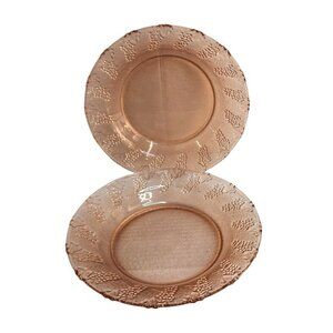 KIG Indonesia, Depression Pink Glass Serving Bowl, Salad, Fruit Harvest Grape S